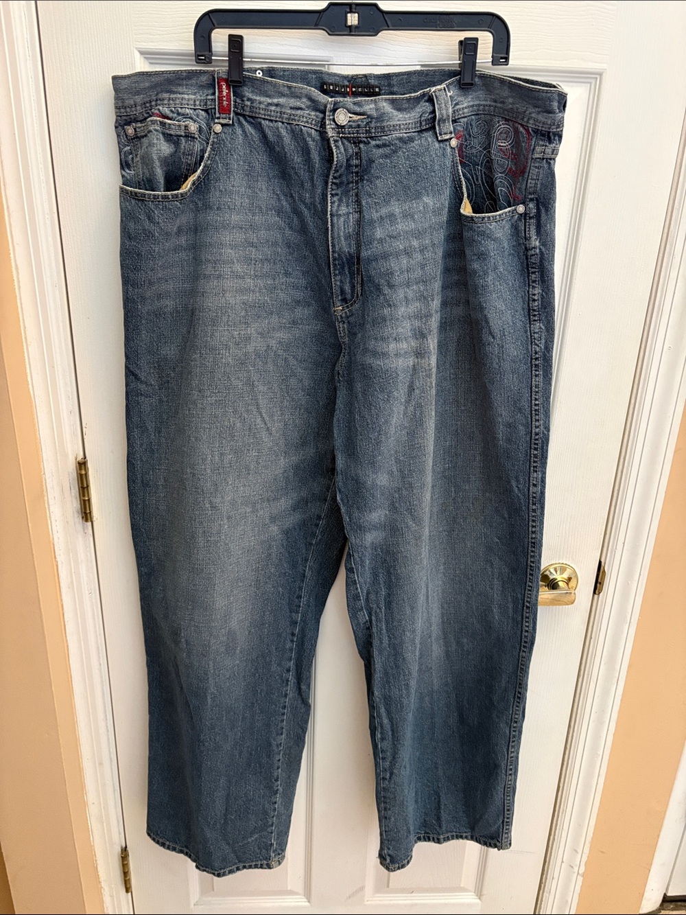 Pelle Pelle Relaxed Fit Denim Jeans men’s size 44 x 34 red and white stitching